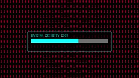 Cyber Attack Red Binary Code Hacking System Abstract Background Concept Stock Footage 231332062