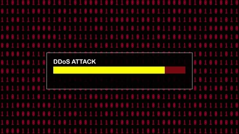 Cyber Attack Red Binary Code Hacking System Abstract Background Concept Stock Footage 231332079
