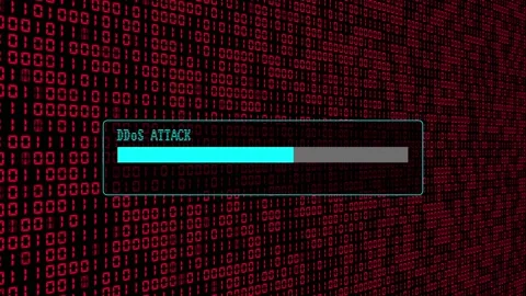 Cyber Attack Red Binary Code Hacking System Abstract Background Concept Stock Footage 231332196