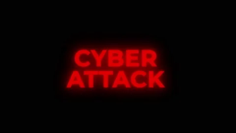 Cyber Attack Red Warning Error Alert Computer Virus alert Hacking Message With Stock Footage 219070817