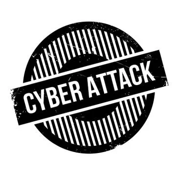 Cyber Attack rubber stamp 库存插图
