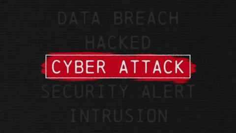 Cyber Attack scrolling text sequence with documentary style title animation 스톡 동영상 333314322