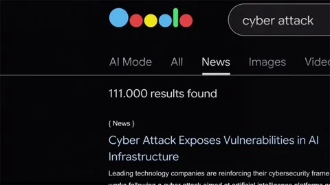 Cyber attack search engine text animation with documentary style 스톡 동영상 333314826