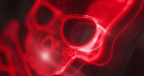 Cyber attack with skull symbol 3d digital concept loop Stock Footage 266346980