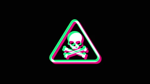 Cyber attack symbol light flashing on board control display Stock Footage 225465099