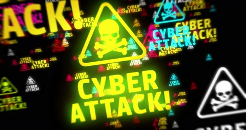 Cyber attack symbol tunnel effect fly between Stock Footage 225648489
