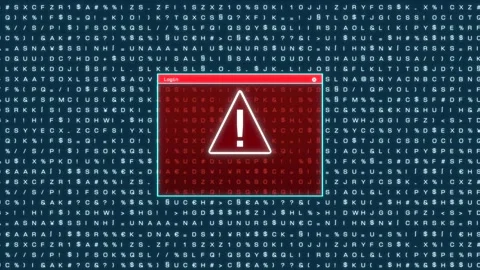 Cyber attack, system warning. Stock Footage 317638401