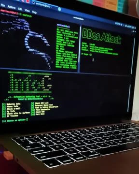 Cyber attack technology photo 库存照片