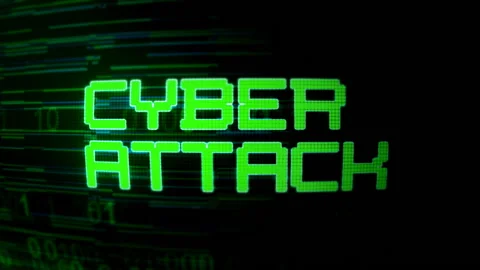 Cyber Attack Text On Display, Business Anti Hacking Protection, Dark Mood Stock Footage 150066247