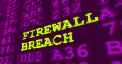 Cyber attack ultra violet warnings - firewall breach Stock Illustration