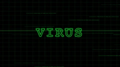 Cyber attack virus alert digital glitch animation Vídeo Stock 346159670