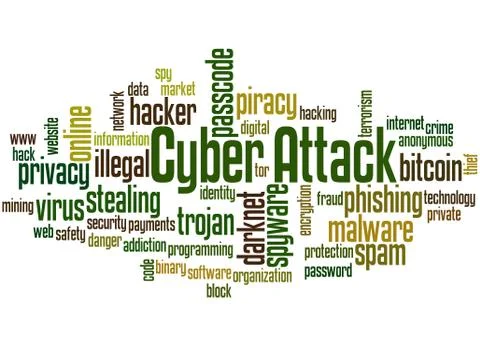 Cyber attack word cloud concept Stockillustratie