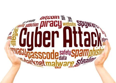 Cyber attack word cloud sphere  concept イラスト素材