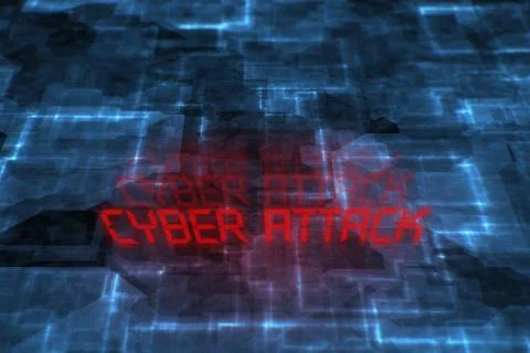 Cyber attack written background. イラスト素材