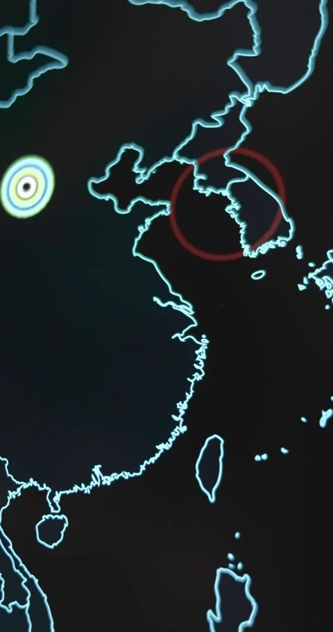 Cyber attacks against China and South Korea Stock Footage 321754508