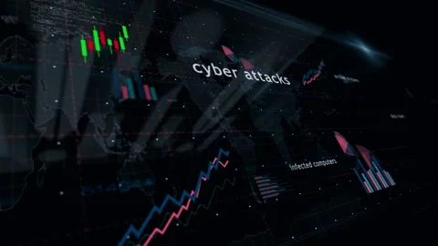 Cyber attacks charts and graphs 3d diagram Stock Footage 318518832