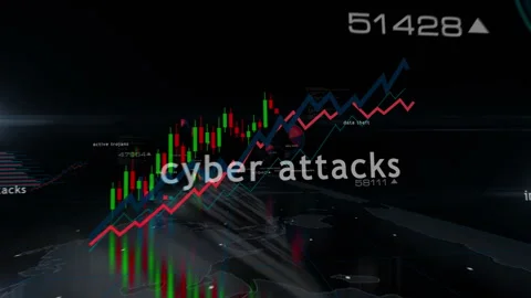 Cyber attacks charts and graphs 3d diagram Stock Footage 318519122