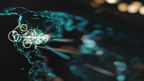 Cyber attacks happening all over USA Stock Footage 278175693