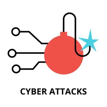 Cyber attacks icon Stock-Illustration