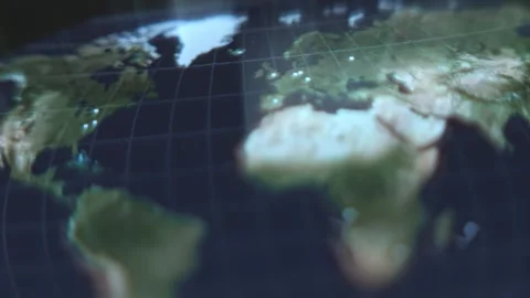 Cyber attacks in real time on World map Video stock 304576683