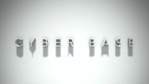 Cyber base 3D title animation with shadows on a white background 動画素材 297516725