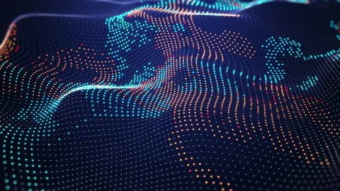 Cyber big data flow. Blockchain data fields. Concept of AI technology, Motion Stock Footage 219845392