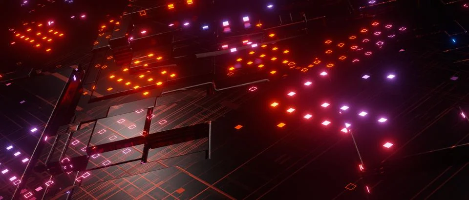 Cyber big data flow. Blockchain data fields. Network connect stream. Concept  Stock-Illustration