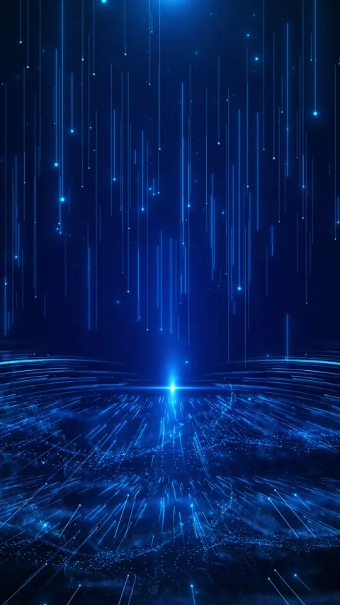 Cyber Big Data Flow Particles 3D Quantum Computer Server Background. 3D Stock Footage 312182818