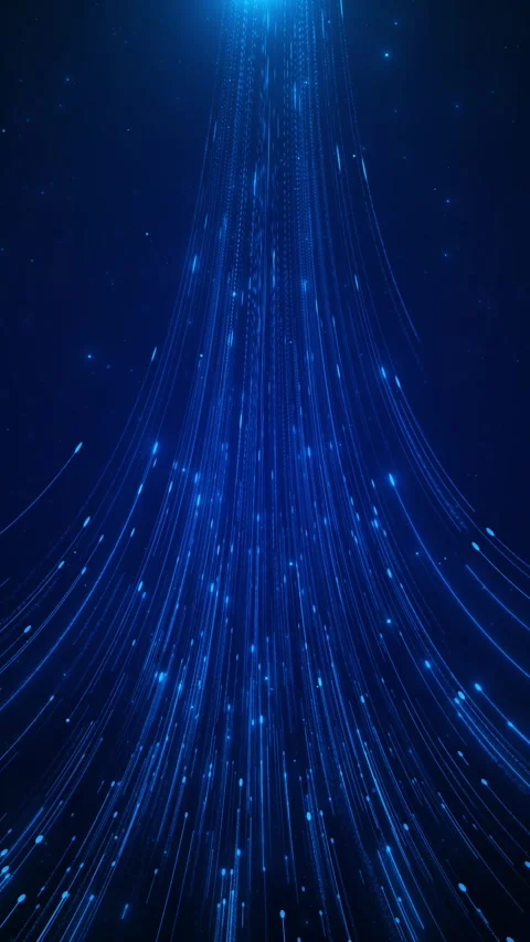 Cyber Big Data Flow Particles Pattern . Digital Neural Network. Concept of AI Stock Footage 312430403