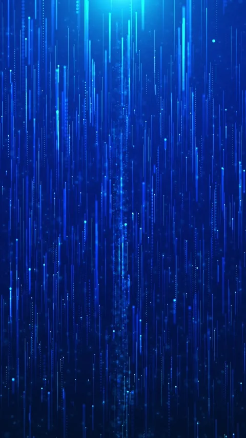 Cyber Big Data Flow Particles 3D Quantum Computer Server Background. 3D Stock Footage 313753745