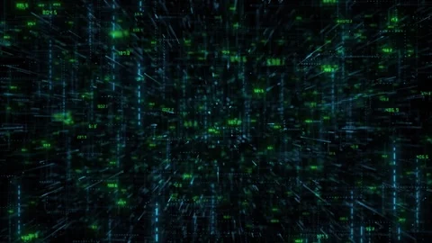 Cyber Big Data Flow Particles Pattern . Digital Neural Network. Concept of AI Stock Footage 313760737
