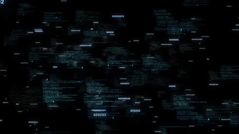 Cyber Big Data Flow Particles Digital Neural Network. machine learning, stream Stock Footage 333793224