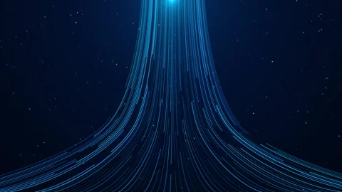 Cyber Big Data Flow Particles Pattern, Digital Communication Stock Footage 343497877