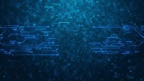 Cyber Big Data Waves flow. Quantum technology Particles Bokeh. Digital Neural Stock Footage 333785281