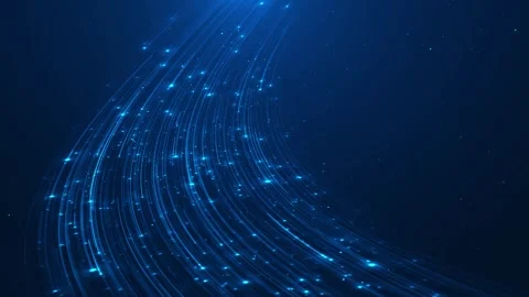 Cyber binary particle field visual with blue numbers, dark network connections, Stock Footage 340576951