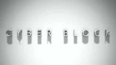 Cyber block 3D title animation with shadows on a white background Stock Footage 297514823
