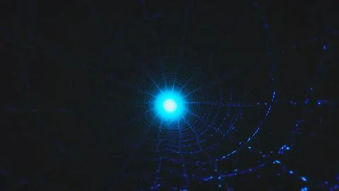 Cyber Blue Data Wormhole Grid Tunnel Abstract Background Stock-Illustration