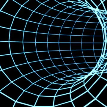 Cyber blue grid Tunnel Vector Stock Illustration