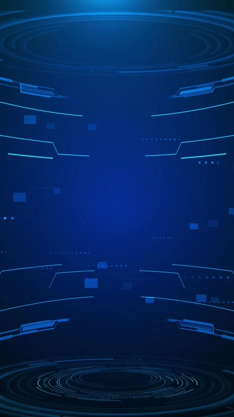 Cyber blue interface display clean HUD frame, glowing circular platform, digital Stock Footage 334127375