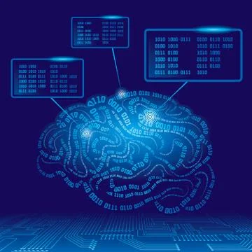 Cyber brain 스톡 일러스트