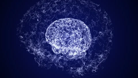 Cyber Brain Plexus Artificial Intelligence Stock Footage 248643728