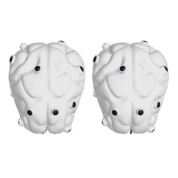 Cyber brain wired neural network. Robotic eternal organ. Cyborg brain Illustrazione stock