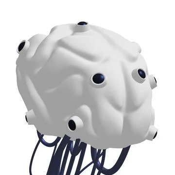 Cyber brain wired neural network. Robotic eternal organ. Cyborg brain 스톡 일러스트