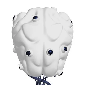 Cyber brain wired neural network. Robotic eternal organ. Cyborg brain Stock Illustration