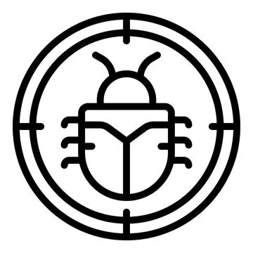 Cyber bug icon outline vector. Secure fraud Stock Illustration