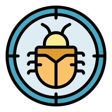 Cyber bug icon vector flat Illustration