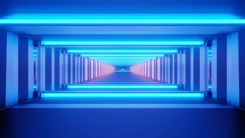 Cyber Calming Tunnel Effect in Motion 4k uhd 3d rendering vj loop Stock Footage 140446993