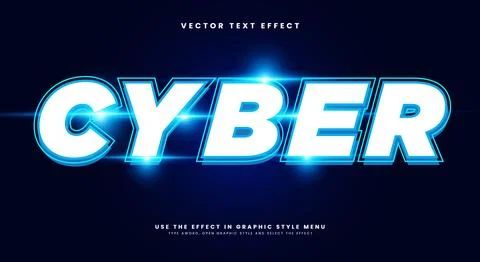Cyber chrome Style 3d editable Text effect Template Stock-Illustration