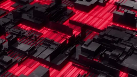 Cyber Circuit Board Glowing Tech Grid Loop Animated Background Stock Footage 314447742