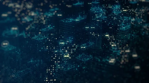 Cyber City Digital Technology Stock Footage 239025894
